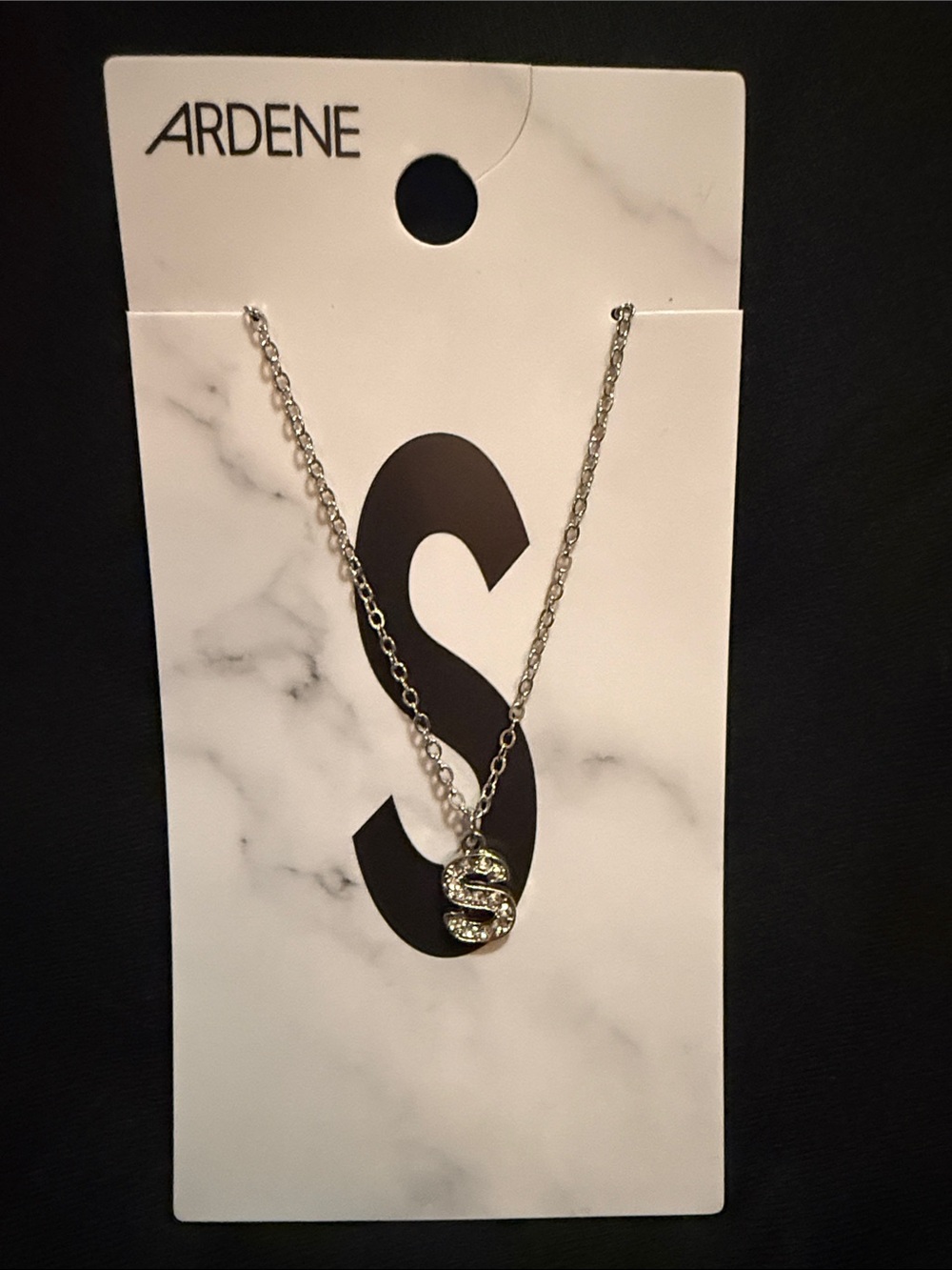 Ardene Silver Sparkling 'S' Initial Necklace